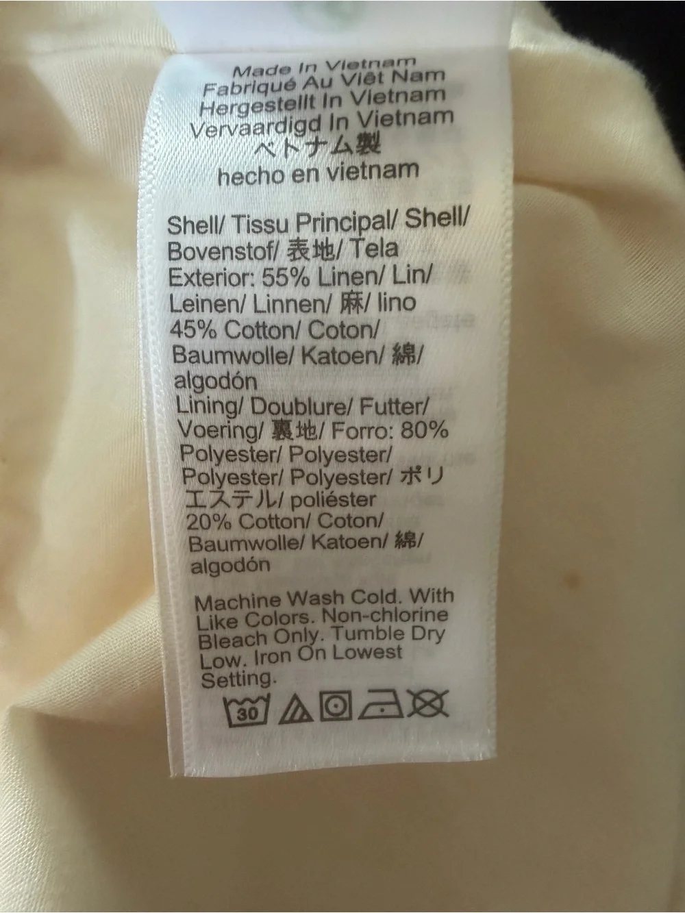J. Crew Linen Blend Button-Front Cream A line Mini Skirt with Flap Pockets Sz 6